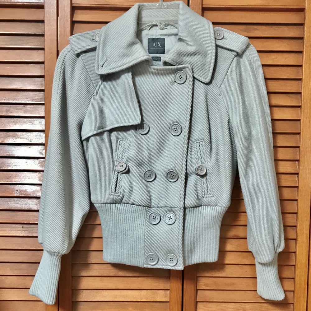 A|X Armani Exchange wool blend tweed coat